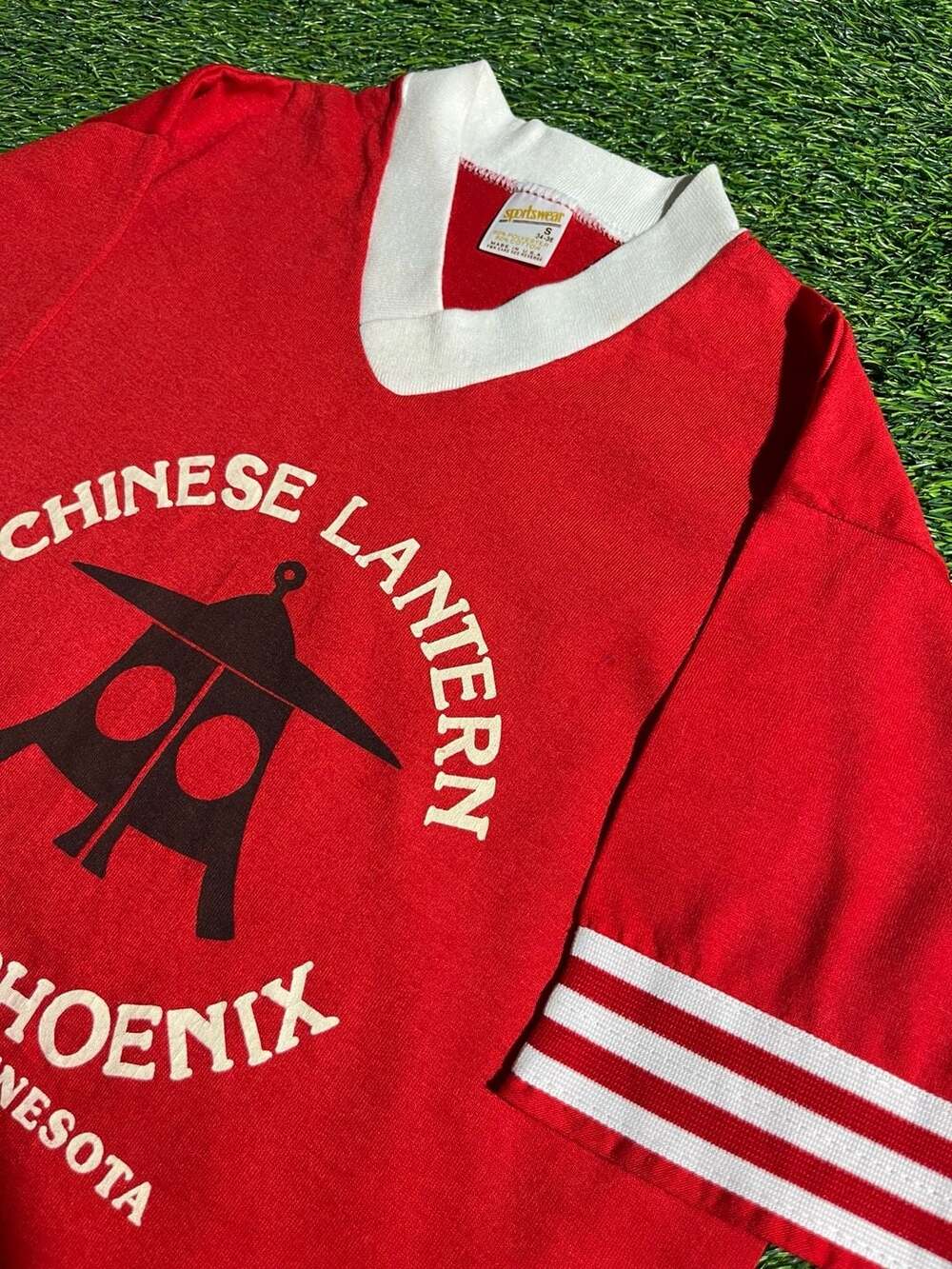 Sportswear Chinese Lantern Brass Phoenix Jersey Size S Red V-Neck